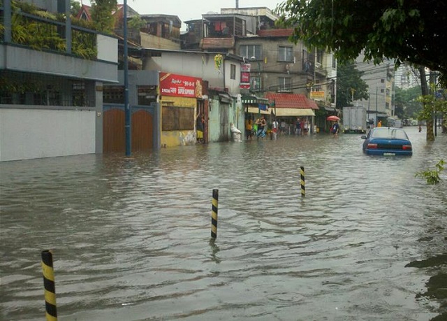Makati Area Flood Caused by Typhoon Maring
