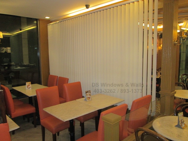 Fabric Vertical Blinds Coffee Shop